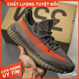 (FREE SHIP + HỘP + QUÀ) Video Giày thể thao nam nữ YEEZY BOOST 350 V2 beluga xám vạch cam