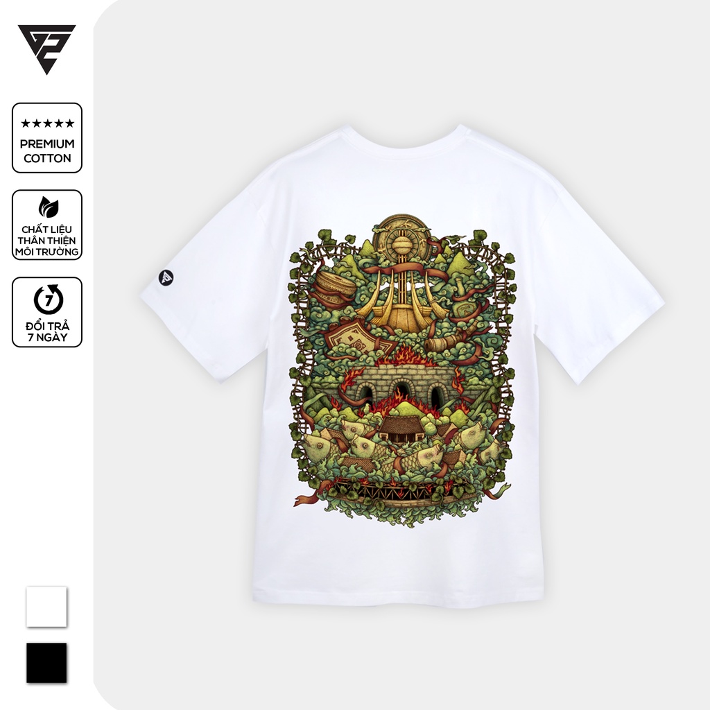 Áo thun tay lỡ unisex GENZ ulzzang chủ đề Địa Linh Nhân Kiệt