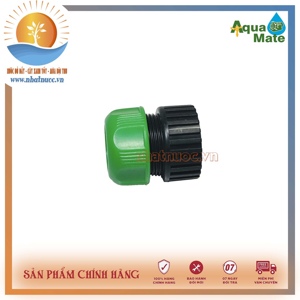 Nối Aquamate W-3400 1 đầu ren trong D27, 1 đầu kết nối với ống mềm làm vườn D14