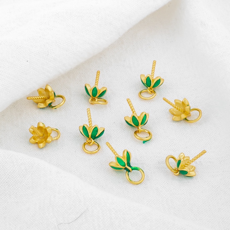 Phụ Kiện Giá Đỡ Đính Hạt Cườm Hình Sừng Cừu Bằng Đồng 14K Cao Cấp 7mm