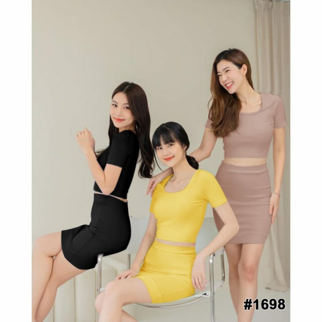 Quần Áo Nữ Dành Cho Người Lớn SP4 1698 ST. Pamela | Thiết Bị Cố Định Mặt Nạ Lặn MINI Cho Thanh Thiếu Niên | Set 2 Quần Áo Định Hình Cơ Thể Chất Lượng Cao Dành Cho Nữ | Áo Nữ Ôm Dáng Màu Vàng/Đen/Vàng/Nâu Quyến Rũ | Trang Phục Nhảy KARAOKE LC SEXY SIZE M L