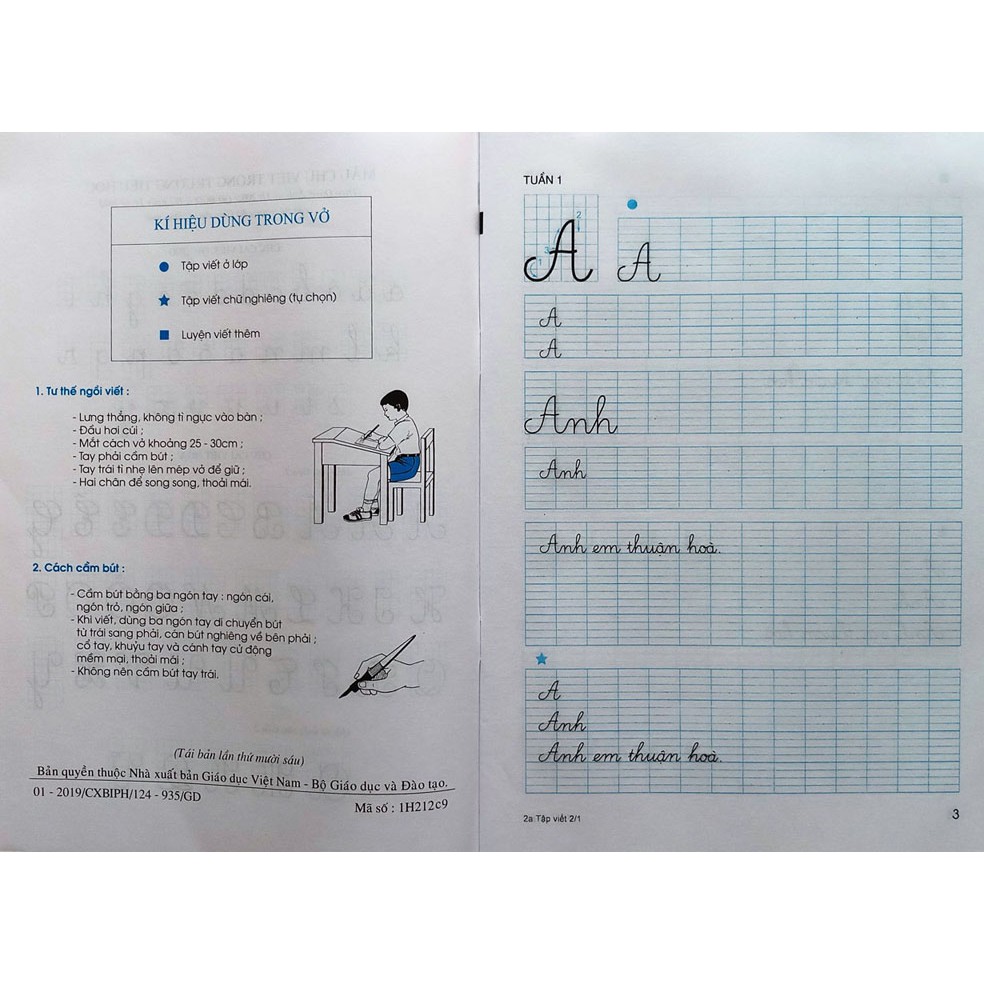 Vở tập viết lớp 2 - tập một