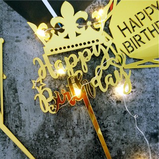 Mica HPBD vương miện vàng
