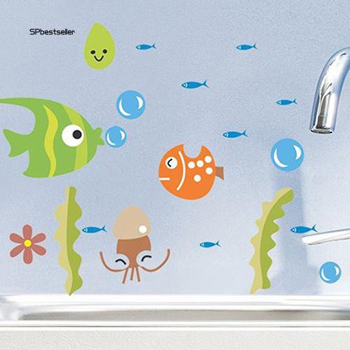 Sticker dán tường họa tiết hình con cá theo phong cách hoạt hình