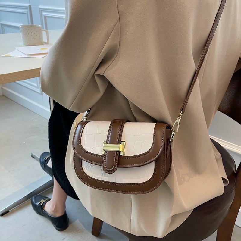 Túi đeo chéo dáng bầu phong cách vintage Hàn Quốc siêu xinh (hàng chuẩn ảnh)