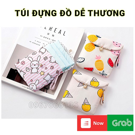 Túi vải đựng băng vệ sinh, tiền,.. họa tiết đáng yêu tiện lợi dành cho nữ