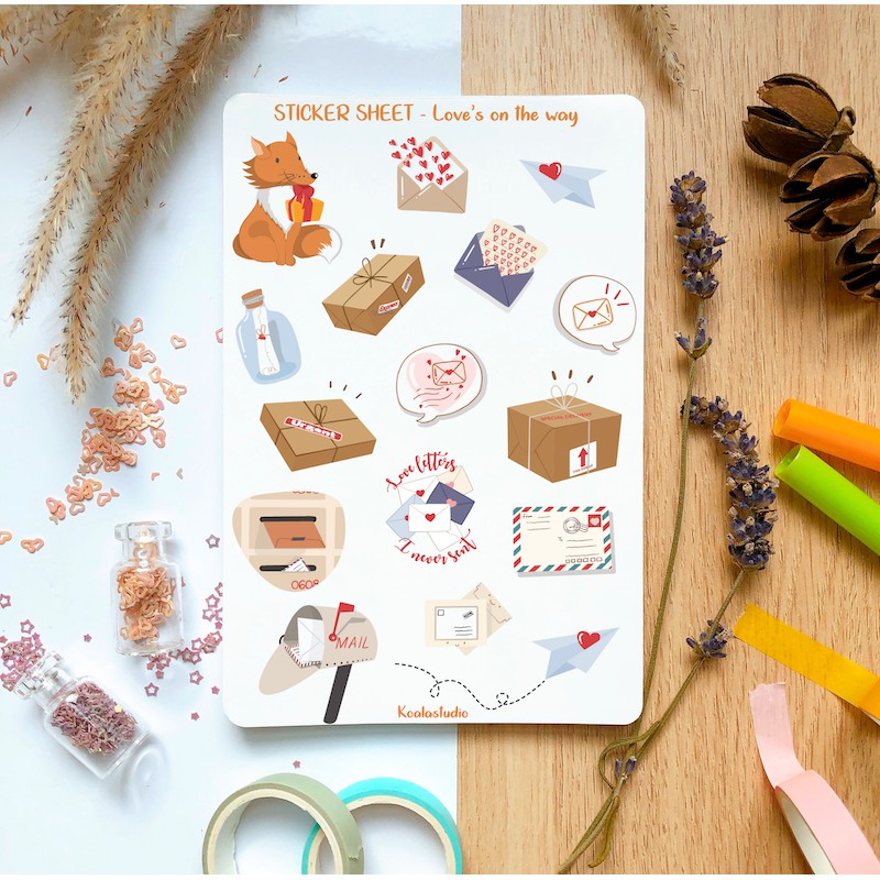 Bullet Journal Sticker - happy mail - trang trí sổ