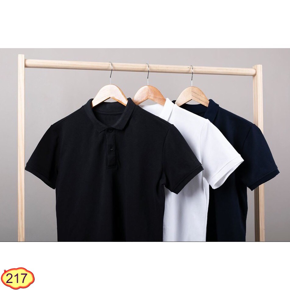 ÁO THUN NAM NỮ POLO CỔ TRỤ TAY NGẮN 217 CHẤT MÁT CO DÃN 4 CHIỀU CỰC ĐẸP | BigBuy360 - bigbuy360.vn