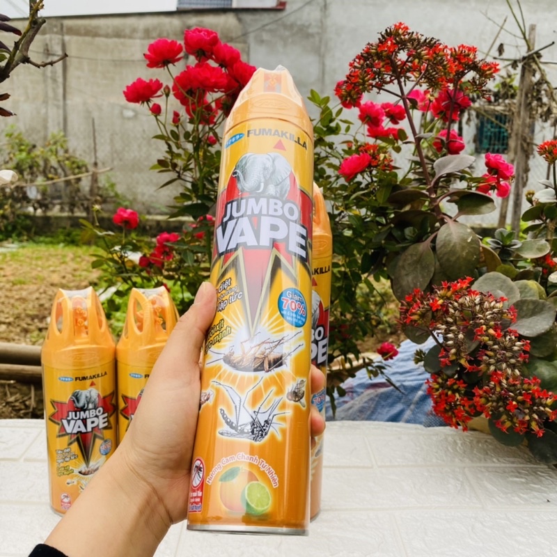 Bình Xịt Muỗi/Côn Tr Jumbo Vape 600ml / 300ml Hương Cam Chanh Tự Nhiên