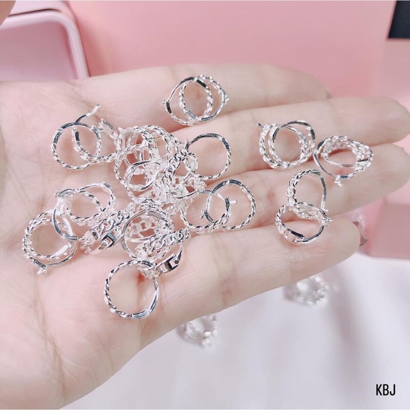 BÔNG TAI BẤM BẬT XÍCH ĐEO CÁ TÍNH- CHUẨN BẠC TA