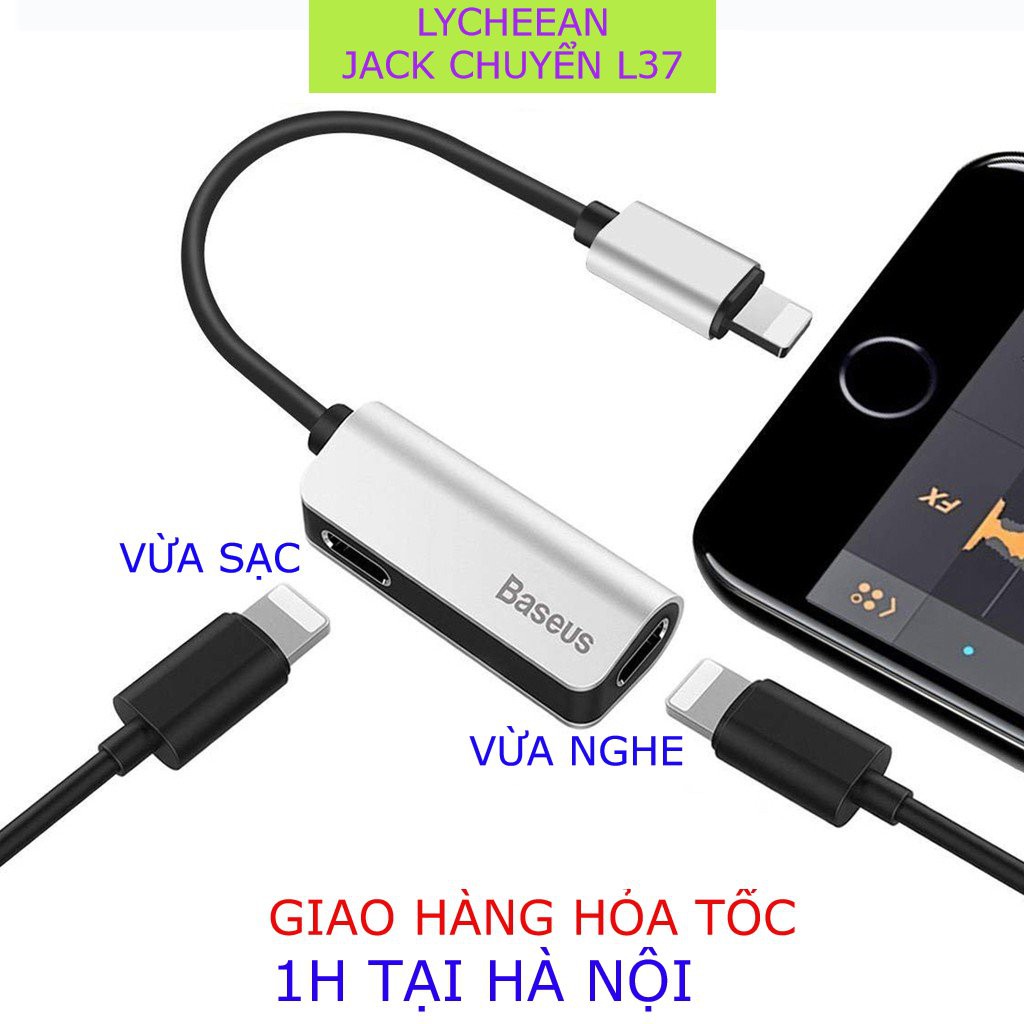 Bộ chia cổng Lightning 1 thành 2 Baseus (Super bền + vừa nghe +sạc+ mic ) cho iPhone 7/ iPhone 8/ iPhone X/ iphone