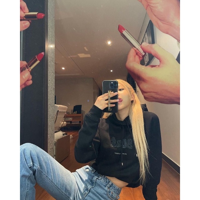 Áo hoodie in chữ Rosé Blackpink