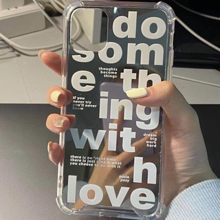Ốp Lưng Tráng Gương In Chữ Tiếng Anh Cho for iPhone 14 Pro Max13 Pro Max 11 12 Pro Max XR XS Max 6S 7 8Plus SE 20