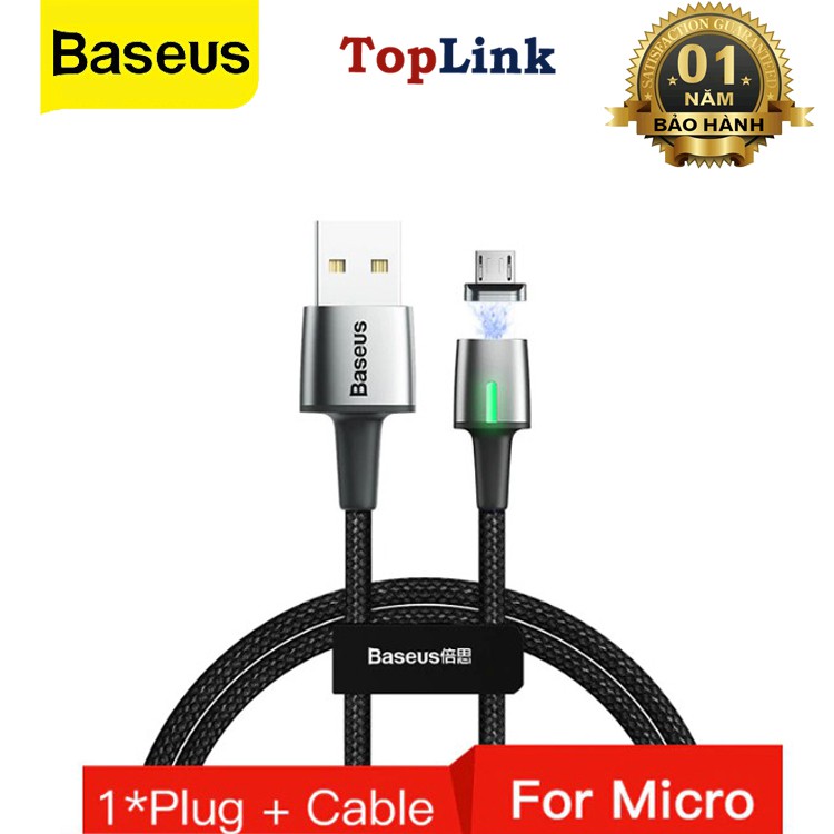 Cáp Sạc Từ Baseus - Cáp Sạc Nam Châm Chuẩn Micro Cho Các Dòng Máy Hỗ Trợ Sạc Nhanh Với 2 Độ Dài Tiện Lợi - TopLink