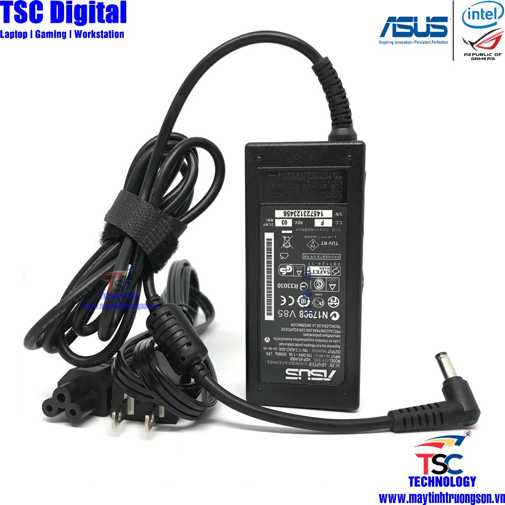 Sạc Laptop ASUS 19V-3.42A/ 19V-4.74A Sạc Zin (Tặng Kèm Dây Nguồn)