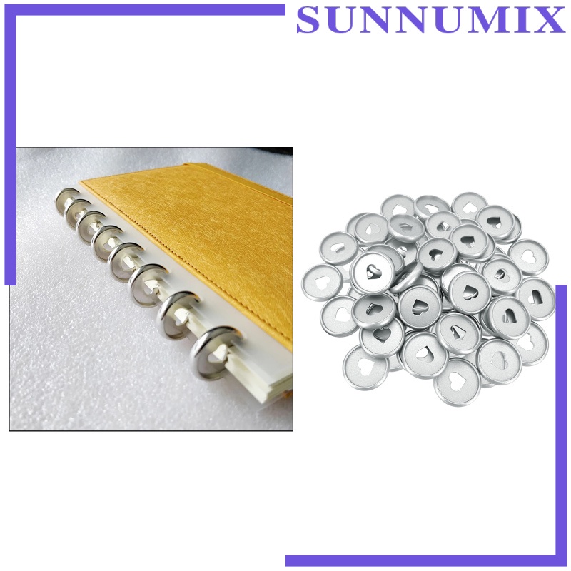 [SUNNIMIX]50Pcs Binder Ring Inner Pages Binding Buckles Paper Binders Discs