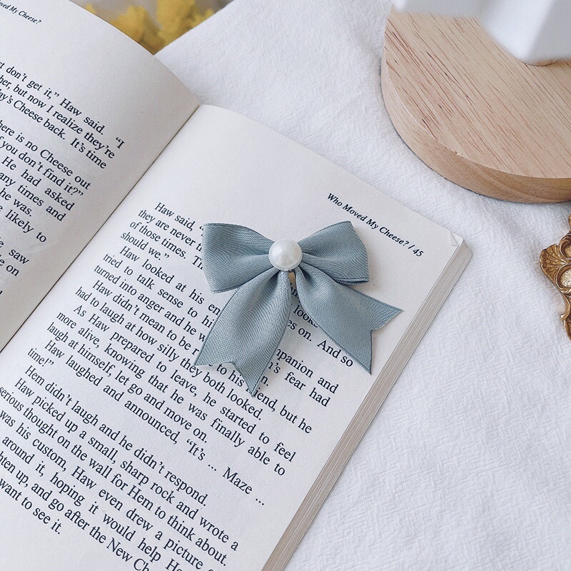 Kẹp Tóc Nơ Đính Ngoc Trai Thời Trang Xinh Xắn Cho Nữ