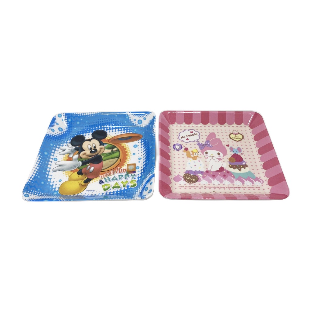 Đĩa vuông nhựa phíp Melamine cao cấp Superwave cho bé T6227 hình ngộ nghĩnh đáng yêu