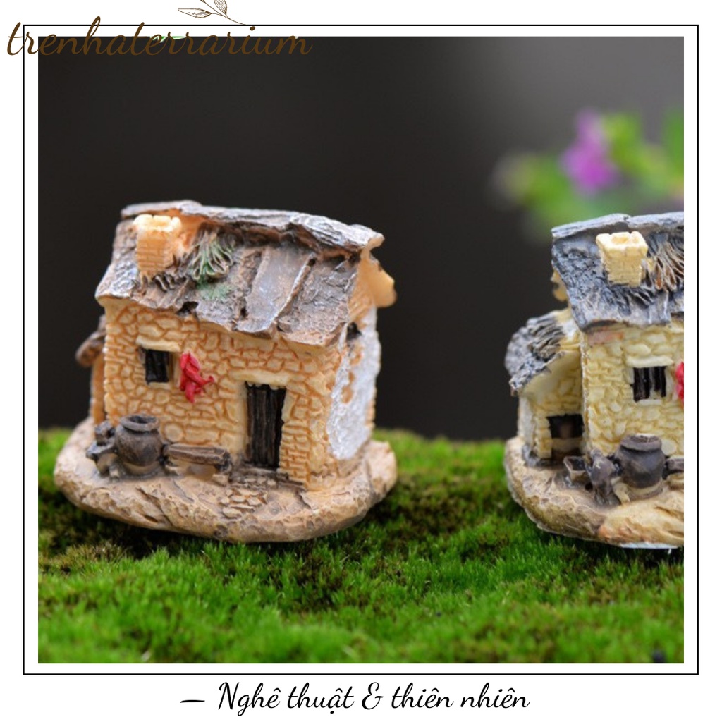 Tiểu cảnh biệt thự zakka love sea 8 ngôi nhà nhỏ vi cảnh trang trí phụ kiện terrarium