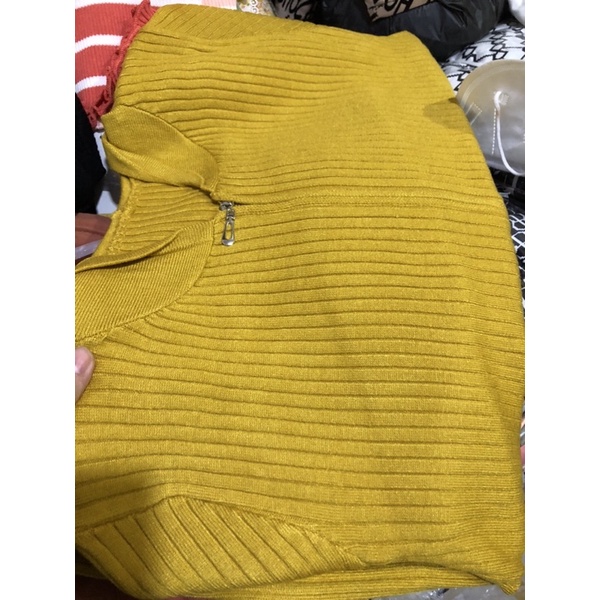 Áo khoác thun len sọc gân hàng QC dày dặn