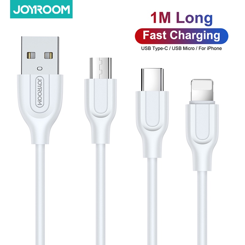 Dây cáp sạc nhanh Joyroom giao diện type C / Micro Usb / Lightning dành cho Iphone / Samsung / Huawei / Xiaomi