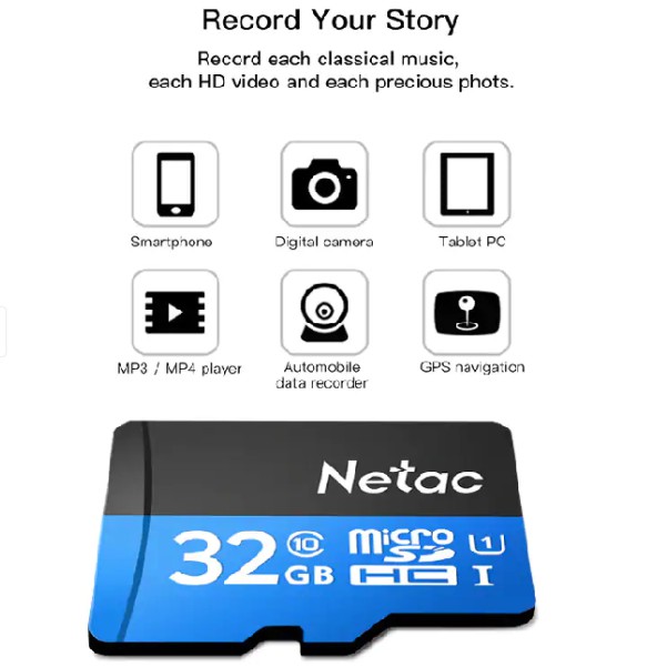 Thẻ nhớ Micro SD Netac 32G class 10 - u3, Chuyên dụng cho camera IP, Camera hành trình, điện thoại | WebRaoVat - webraovat.net.vn