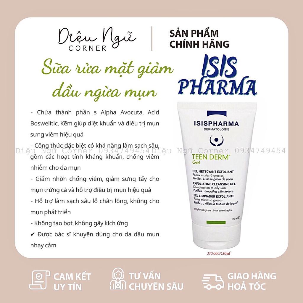 SỮA RỬA MẶT TEEN DERM ISIS PHARMA