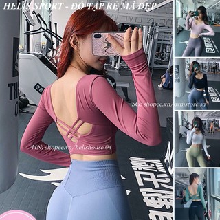 H726 Áo Tập Gym Có Mút Ngực Croptop Dài Tay Thể Thao Nữ Tập Yoga Zumba Đồ Tập Rẻ Đẹp GYMSTORE