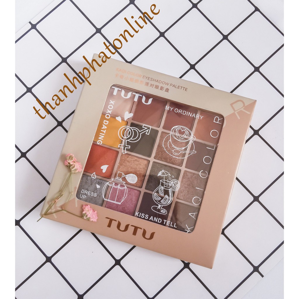 Phấn Mắt TUTU KAQI COLOR PALETTE 16 Ô No.TU5268 (phấn mắt nội địa trung)