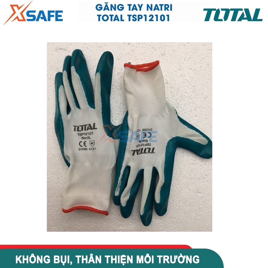 Găng tay bảo hộ chống dầu TOTAL TSP12101 bao tay bảo hộ lao động phủ nitrile chống trơn trượt, dầu mỡ, nhớt, sơn phun