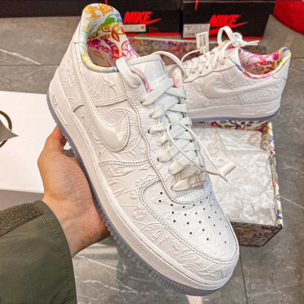 Mới AF1 Không quân Một CNY Năm mới Cắt giấy Nam và nữ Cùng một cặp đôi Giày thể thao thông thường Tất cả phù hợp Giày th