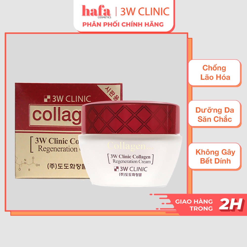 Kem dưỡng săn chắc da chống lão hóa 3W Clinic Collagen Regeneration Cream 60ml