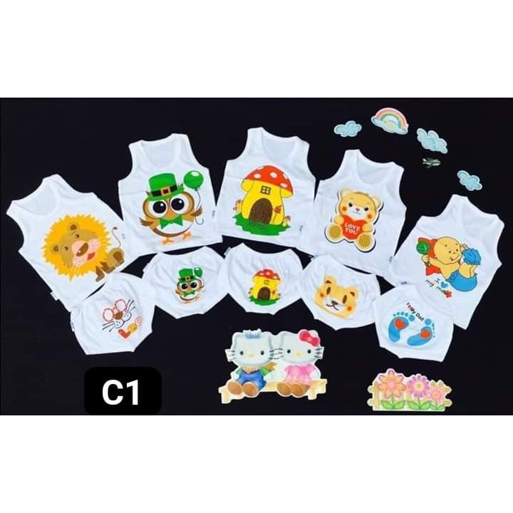 Combo 5 bộ đồ Chip cho bé từ 7 đến 12kg vải mềm thoải mái