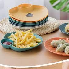 Set 4 đĩa ăn hình bán nguyệt