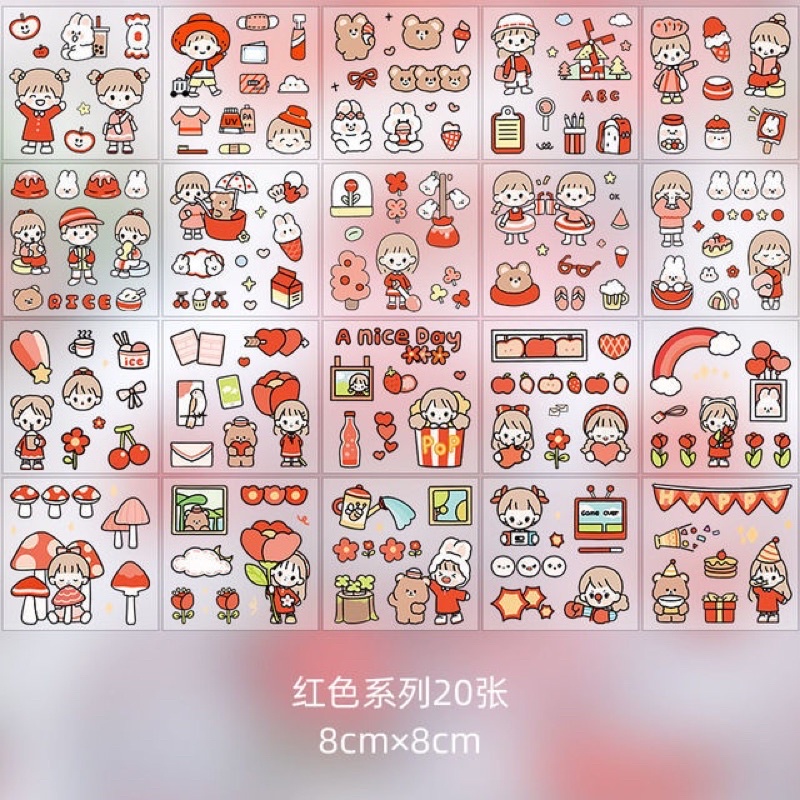Sticker Cute Trang Trí Bình Nước, Kệ Bút, Sách Vở, Hộp Mỹ Phẩm