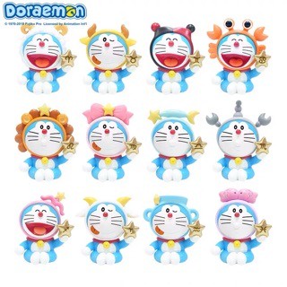 Bộ 12 mô hình Doraemon cung Hoàng Đạo Zodiac (Hộp quà lót rơm + dây đèn)