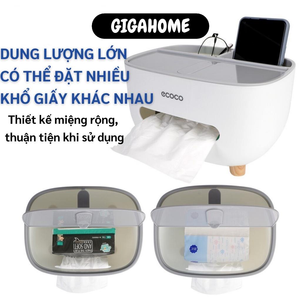 Hộp Đựng Khăn Giấy Ecoco GIGAHOME Hộp Giấy Ăn Để Bàn Sang Trọng Có Ngăn Để Đồ Đa Năng 1039