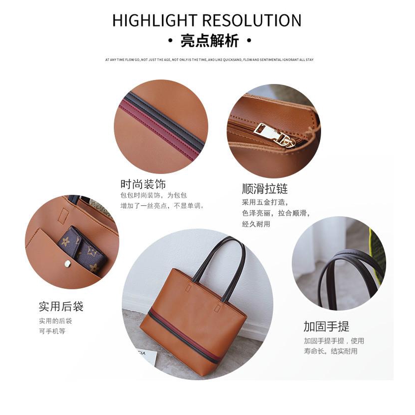 Túi xách nữ chất da đẹp hai viền kẻ