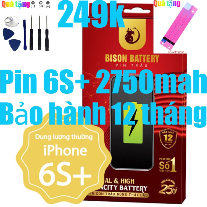 Pin 6s Plus Bison dung lượng 2750mAh