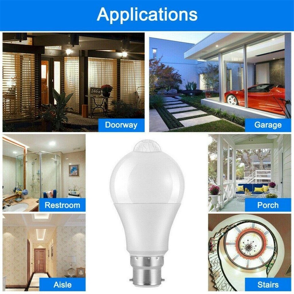 Bóng Đèn LED Cảm Biến Chuyển Động Tiết Kiệm Năng Lượng B22
