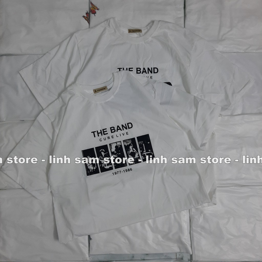 Áo thun tay lỡ nam nữ SAM CLO phông form rộng dáng Unisex, mặc lớp, nhóm, cặp in chữ THE BAND CURE LIVE | BigBuy360 - bigbuy360.vn