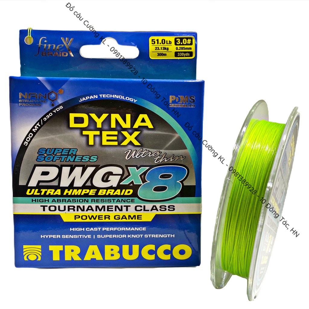 Dù câu cá Trabucco DYNA TEX PWG X8 Ultra HMPE Braid