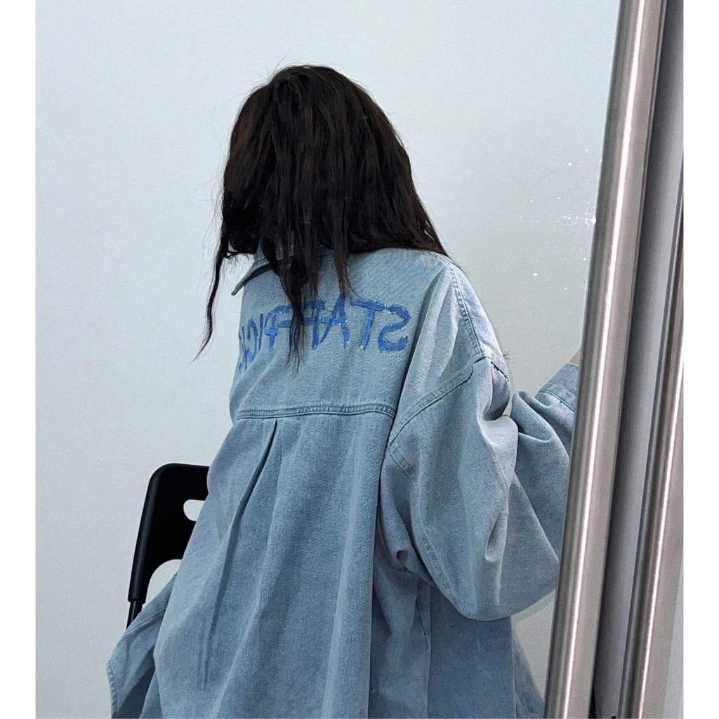 Áo Khoác denim Dài Tay Thêu Họa Tiết Phong Cách retro Thời Trang Cho Nữ