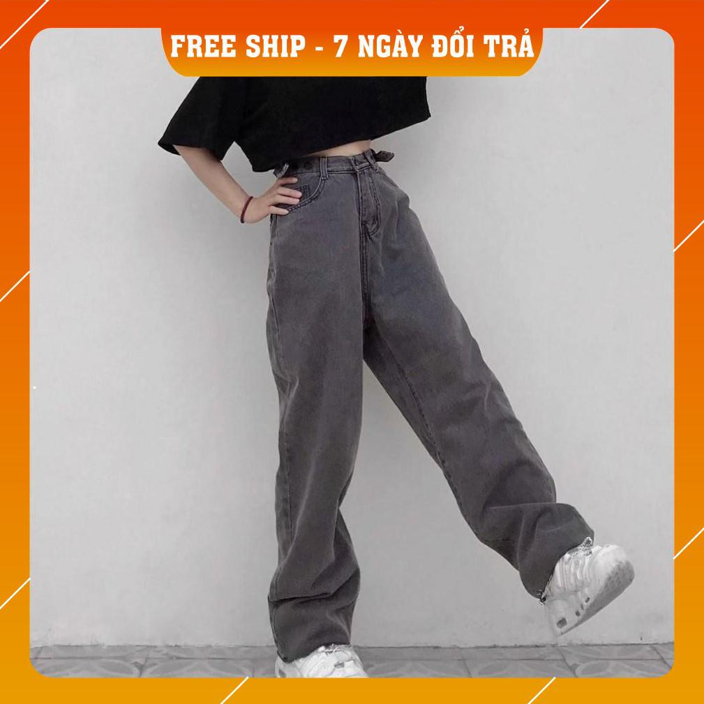 Quần Jean nữ ống rộng SIMPLE JEAN BLACK PANTS Unisex ( 2 MẪU )