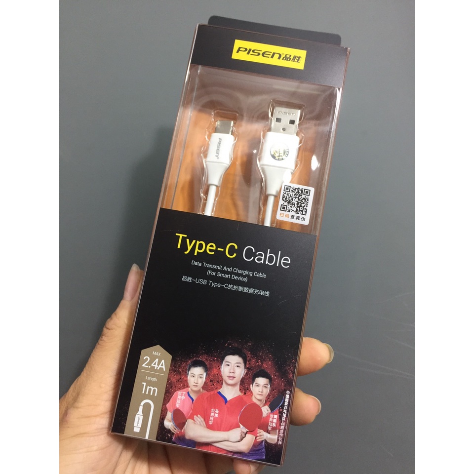 Cáp sạc nhanh type-C 2.4A Pisen TC04-1000 (1 mét)