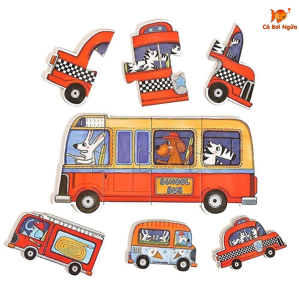 Đồ chơi xếp hình, Bộ xếp hình chính hãng My First Puzzle Mideer Phương Tiện Giao Thông - Car