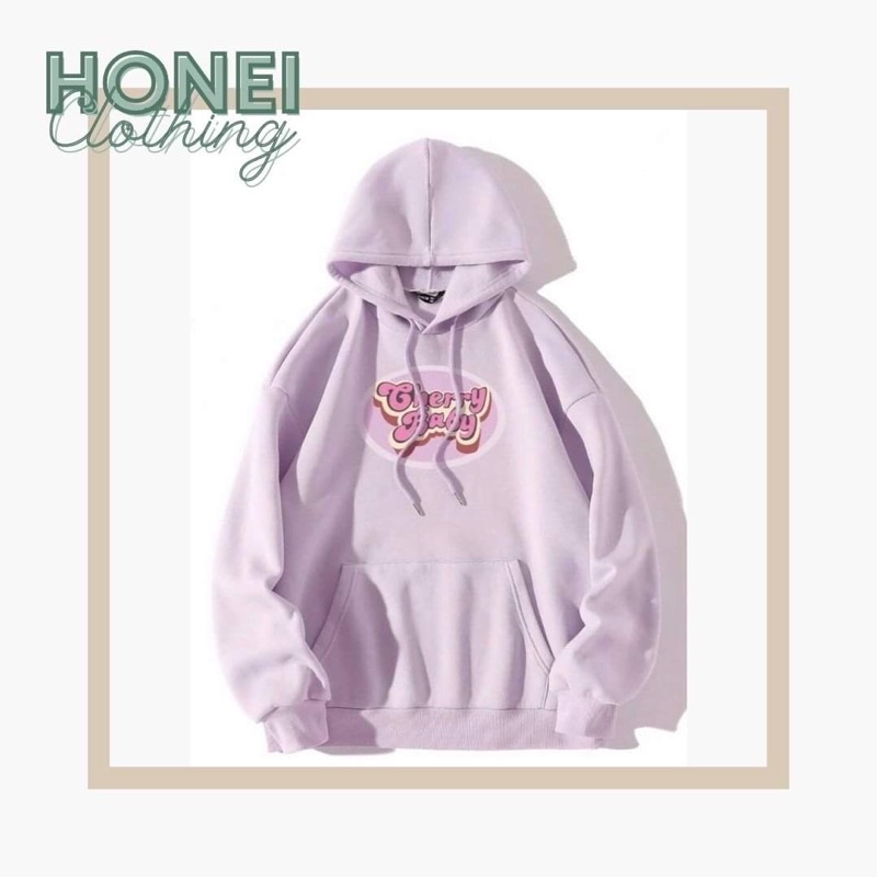 Áo khoác nỉ áo khoác hoodie nữ Cherry Baby đẹp form rộng unisex chất nỉ bông dày dặn kèm ảnh thật