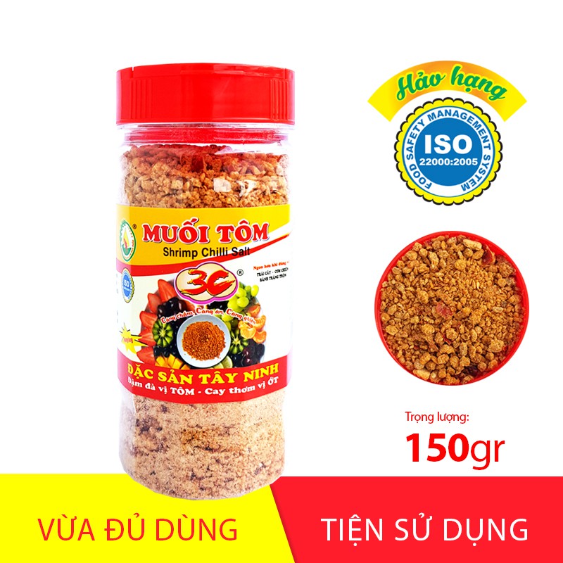 Hủ 150gr muối tôm 3C đặc sản Tây Ninh vừa đủ cho các món trái cây đồ gia vị bán chạy