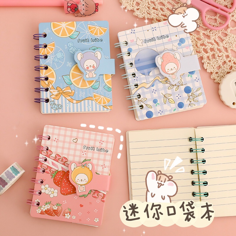 Sổ Tay Gáy Xoắn Cầm Tay Mini  A7 Nhiều Mẫu Hoạt Hình
