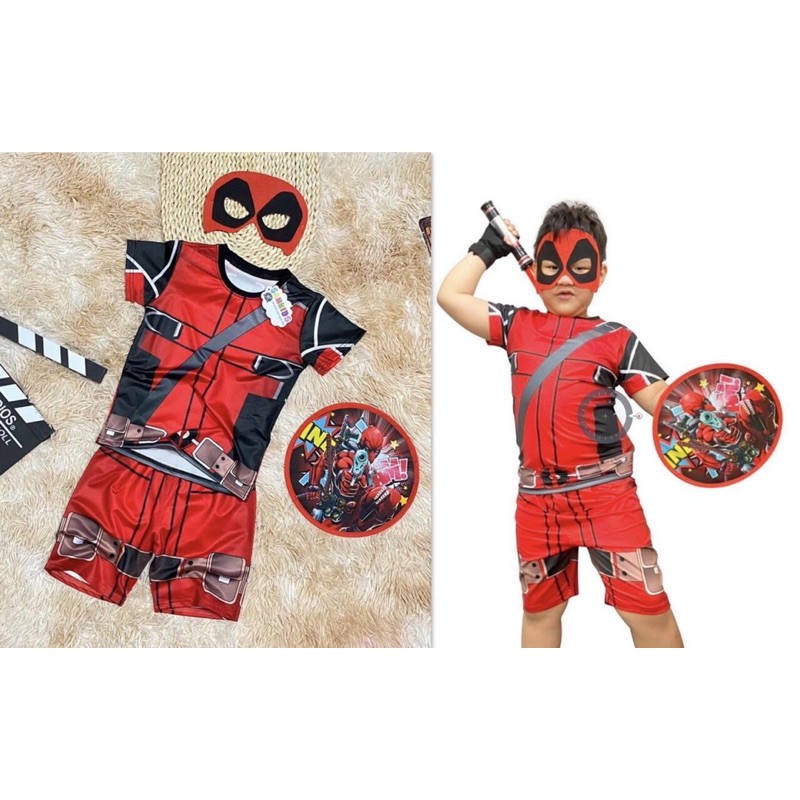 Bộ Đồ DeadPool  Chất Thun Lạnh In 3D Sắc Nét (Tặng Nạ không có khiên)